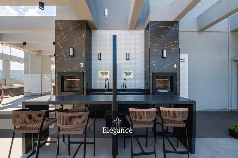 Elegance 313 – Espaço Gourmet e Piscina no Rooftop